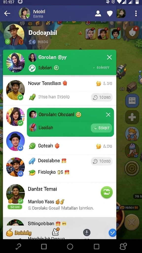 Tampilan antarmuka permainan yang menarik dan modern.