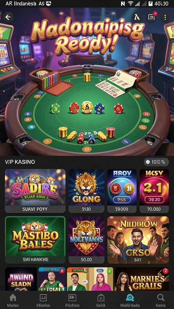 Memperlihatkan fitur reward yang menguntungkan bagi pemain.