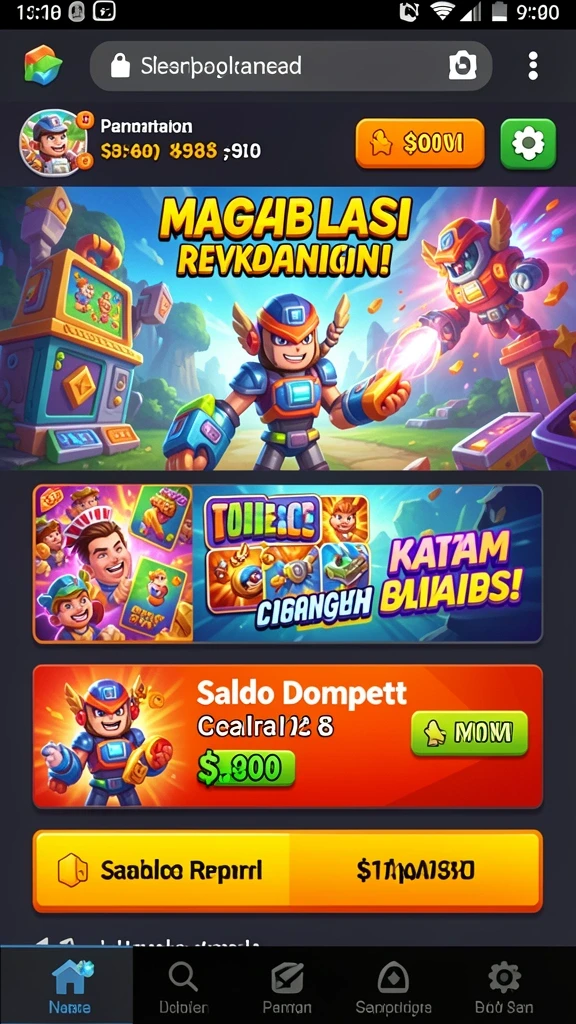 Tampilan karakter yang menarik dan colorful.