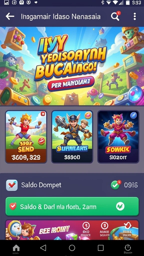 Tampilan awal permainan yang menarik dan mudah dimengerti.